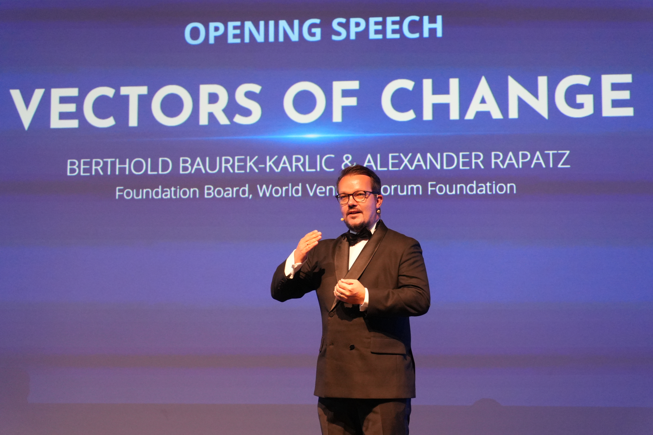 World Venture Forum 2026 Gala Dinner Berthold Baurek-Karlic on stage